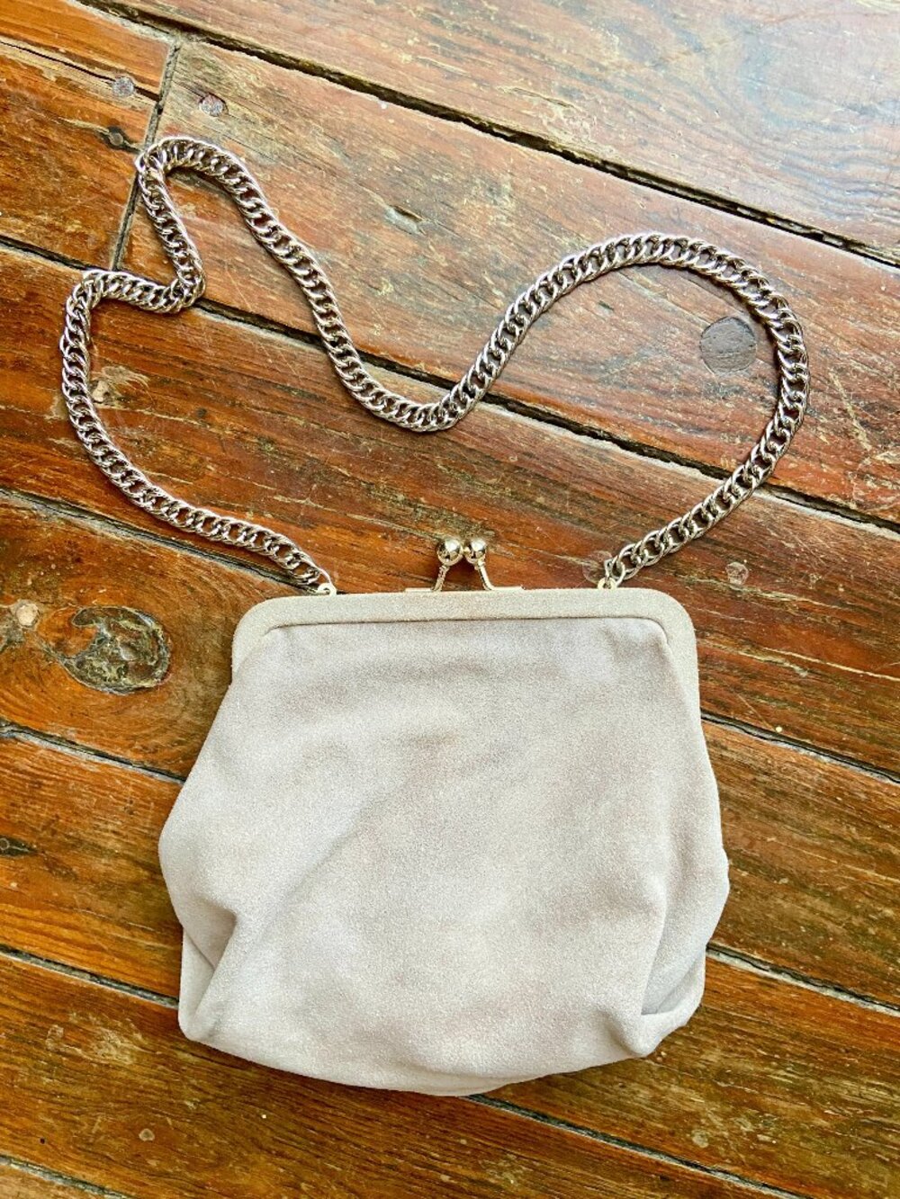 KIMCHI BLUE Taupe Suede Leather Chain Shoulder Purse Bag Urban Outfitters NWOT